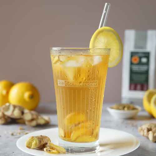 Rezept für Eistee Grüner Rooibos Limone-Ingwer